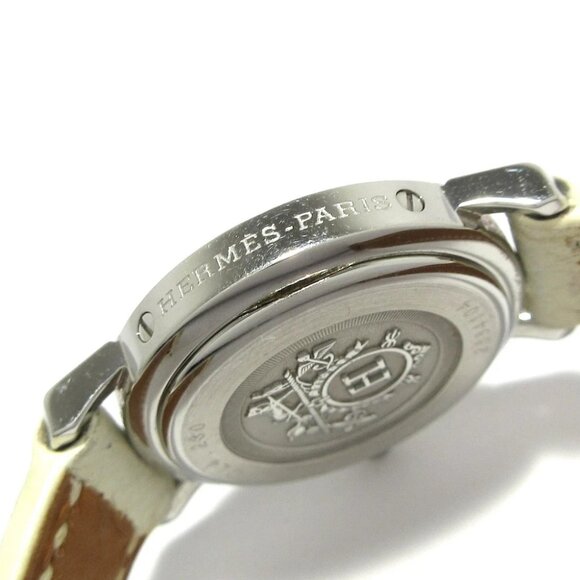 Auth HERMES Clipper Nacre CL4.230 2****** White Women's Wrist Watch - Picture 5 of 12